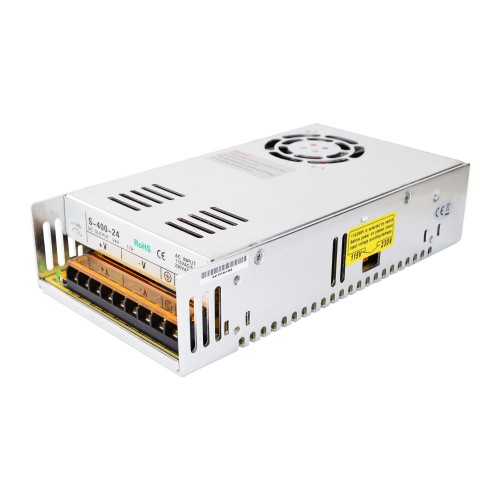 24V Fuente conmutada S-400-24 para motor paso a paso (400W 16,7A)