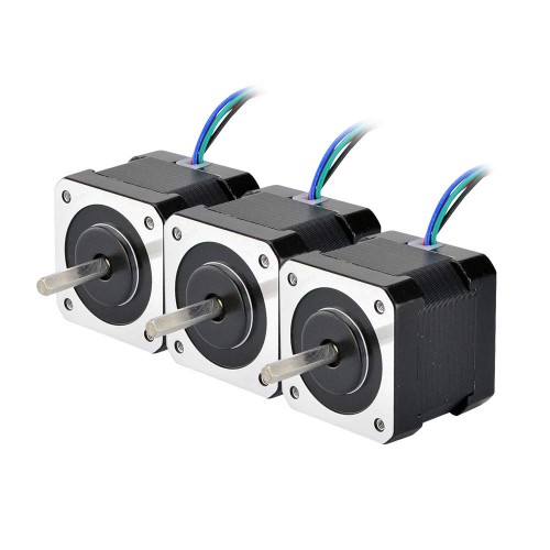 3 Piezas Motor Paso A Paso NEMA 17 3-17HS16-2004S1 45Ncm 4 Alambres con Cable 1m y Conector