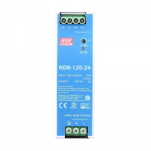 Meanwell NDR-120-24 Fuente de poder riel DIN 24VCC 5A 120W