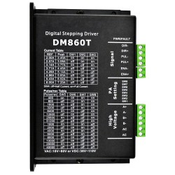 Controlador paso a paso digital DM860T 2,4-7,2A 18-80VCA o 36-110VCC para motor Nema 34