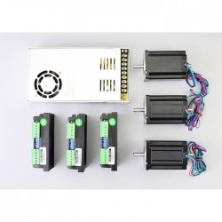 Kit CNC de 3 ejes 3,0Nm Motor paso a paso Nema 23 y controlador y actualización de la fuente de poder