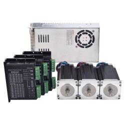 Kit CNC de 3 ejes 3,0Nm Motor paso a paso Nema 23 y controlador y fuente de poder