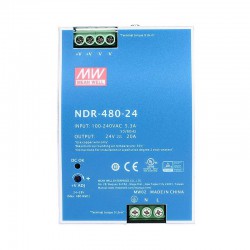 Meanwell NDR-480-24 Fuente de poder riel DIN 24VCC 20A 480W