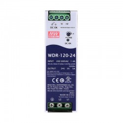 Meanwell WDR-120-24 Fuente de poder riel DIN 24VCC 5A 120W