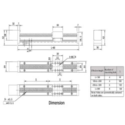 Riel deslizante lineal actuador lineal electrico FSL30 50-300mm con motor a paso Nema 14