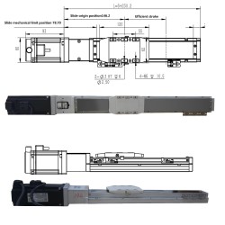 Módulo lineal de doble carril, actuador de guía lineal FCH60 50-1000mm con servomotor de 400 W
