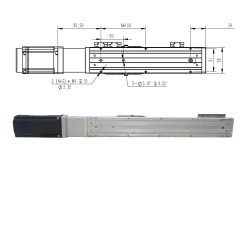 Módulo lineal de doble carril, actuador de guía lineal FCH60 50-1000mm con servomotor de 400 W