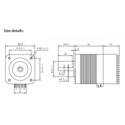 Motor a paso integrado Nema 17 OUKEDA OK42HC40-174AYT-IO con controlador 1,8 grados 0,44Nm 1,68A bifásico 12-40VCC
