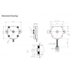 Motor paso a paso de panqueques Nema 11 plano OK28BP13-2A ​​2 fases 1,8grados 2,5 Ncm 4 cables