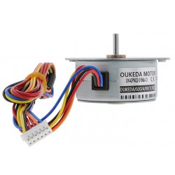 Motor paso a paso de imán permanente 12V Oukeda PM42 OK42PM22-0186A-C1 7,5grados 4,90Ncm 6 cables