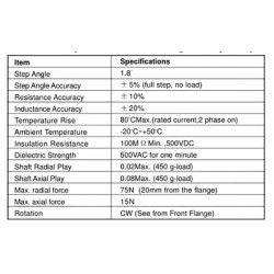 Motor paso a paso NEMA 23 Oukeda OK57STH56-2804AD8-32 1,8grados 12,35Ncm bifásico corte D