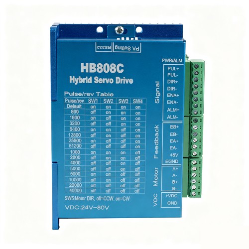 Controlador de motor paso a paso de bucle cerrado bifásico HB808C, CA 18-80 V para motores Nema 17/23/24