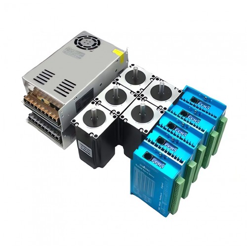 Kit de motor paso a paso de bucle cerrado de 5 ejes con motor Nema 23, controlador y fuente de alimentación