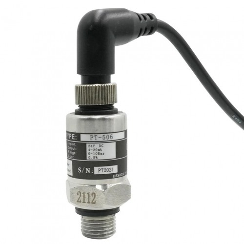 Sensor de presión PT506 con cable 24 V IP68 G1/4, conector transmisor de presión para agua, gas e hidráulico