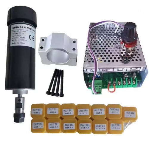 Kit de motor de husillo CNC refrigerado por aire 500W, 110V/220V, OSP001716, 12000rpm, con variadores de frecuencia y 13 pinzas ER11