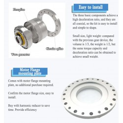 Reductor armónico de la serie ZXF relación 30:1/50:1/80:1/100:1/120:1/160:1 para motor paso a paso/servomotor