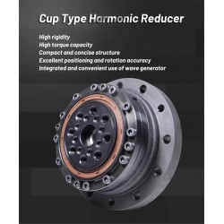 Reductor armónica tipo copa serie ZXS relación 30:1/50:1/80:1/100:1/120:1,huelgo 30 arc-sec
