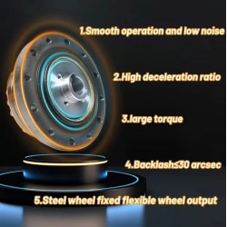 Reductor armónica tipo copa serie ZXS relación 30:1/50:1/80:1/100:1/120:1,huelgo 30 arc-sec