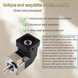 Reductor planetario de ángulo recto Nema 17 serie PLMG042, relación 3:1 - 100:1 para motor paso a paso Nema 17/servomotor de 40 mm