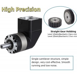 Reductor planetario de ángulo recto Nema 34 serie PVE090, relación 3:1 - 100:1 para motor NEMA34 de 86 mm/servomotor de 80 mm