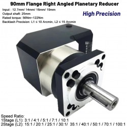 Reductor planetario de ángulo recto Nema34 serie PVF090, relación 3:1 - 100:1 para motor paso a paso Nema34/servomotor de 90 mm