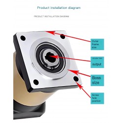 Reductor planetarios con salida de orificio hueco serie PFN60-160, relación 3:1 - 100:1, para  motores paso a paso NEMA 23 y 34