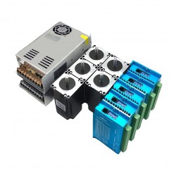 Kit de motor paso a paso de bucle cerrado de 5 ejes con motor Nema 23, controlador y fuente de alimentación