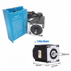 Kit de motor paso a paso de bucle cerrado Nema 23 57HB250 + HB8080C + S350-24 (motor + controlador + fuente de alimentación)