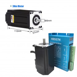 Kit de motor paso a paso de bucle cerrado Nema 23 57HB250 + HB8080C + S350-24 (motor + controlador + fuente de alimentación)