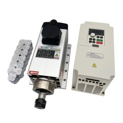 Kit de motor de husillo refrigerado por aire GDZ105X102-3.5 + H100-3.7S2/T4 de 3,5 kW, 220V/380V, con variadores de frecuencia y 13 pinzas ER20