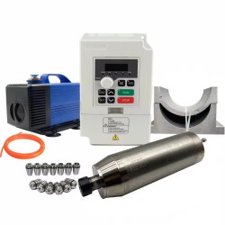 Kit de motor de husillo refrigerado por agua 5,5 kW, 220V/380V, JGD-125-ER32 + H100-5.5 con variadores de frecuencia, bomba de agua, 13 pinzas ER32 y soporte