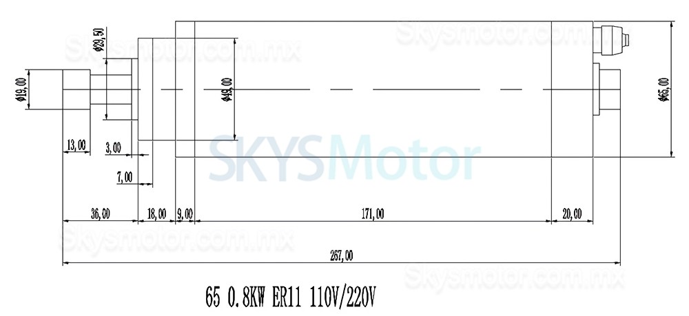 Kit de motor de husillo refrigerado por agua 2,2 kW, 110V/220V/380V, OSP001699, con variadores de frecuencia, bomba de agua, 13 pinzas ER20 y soporte