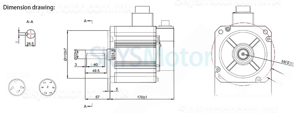 Kit servomotor CA 220V 2,0kW 130JASM520220K-17B+JASD20002-20B 9,55Nm 220V 2000RPM 10,2A, con driver servo JASD20002-20B