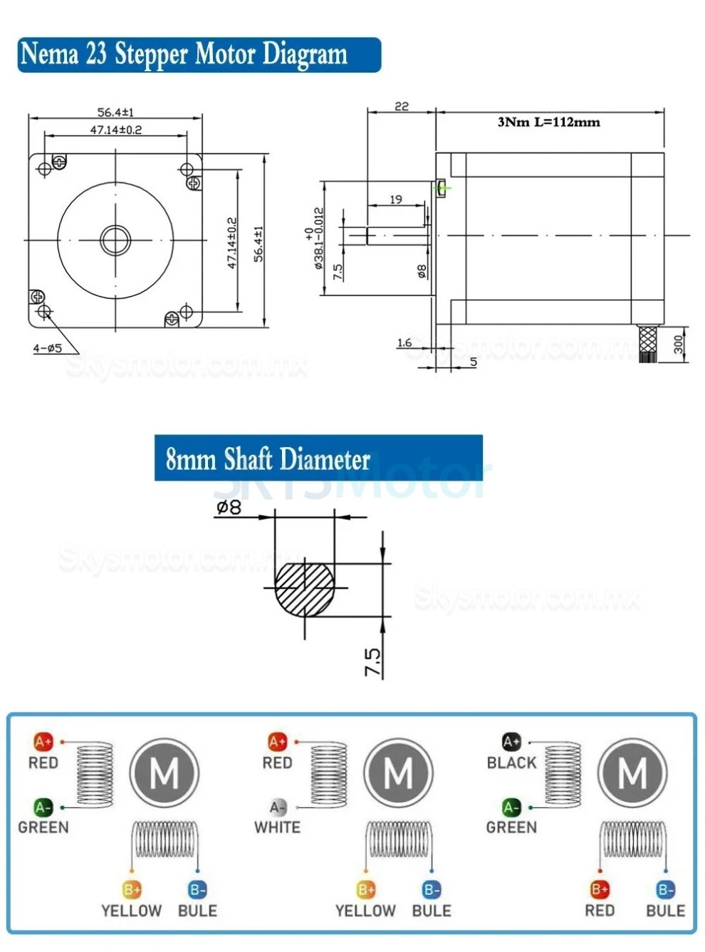 Kit CNC de 3 ejes con motor paso a paso Nema 23 de 3 Nm, controlador y fuente de alimentaci&oacute;n