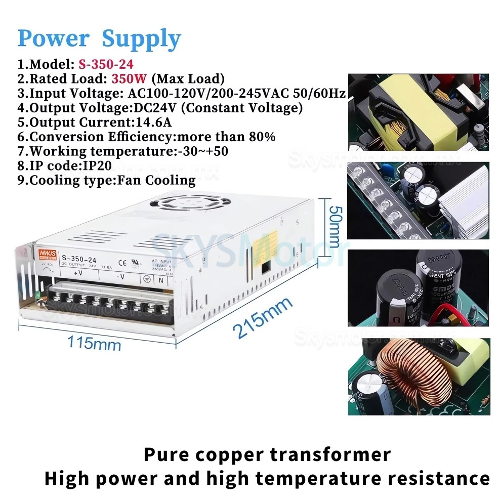 Kit de motor paso a paso de bucle cerrado de 5 ejes con motor Nema 23, controlador y fuente de alimentaci&oacute;n