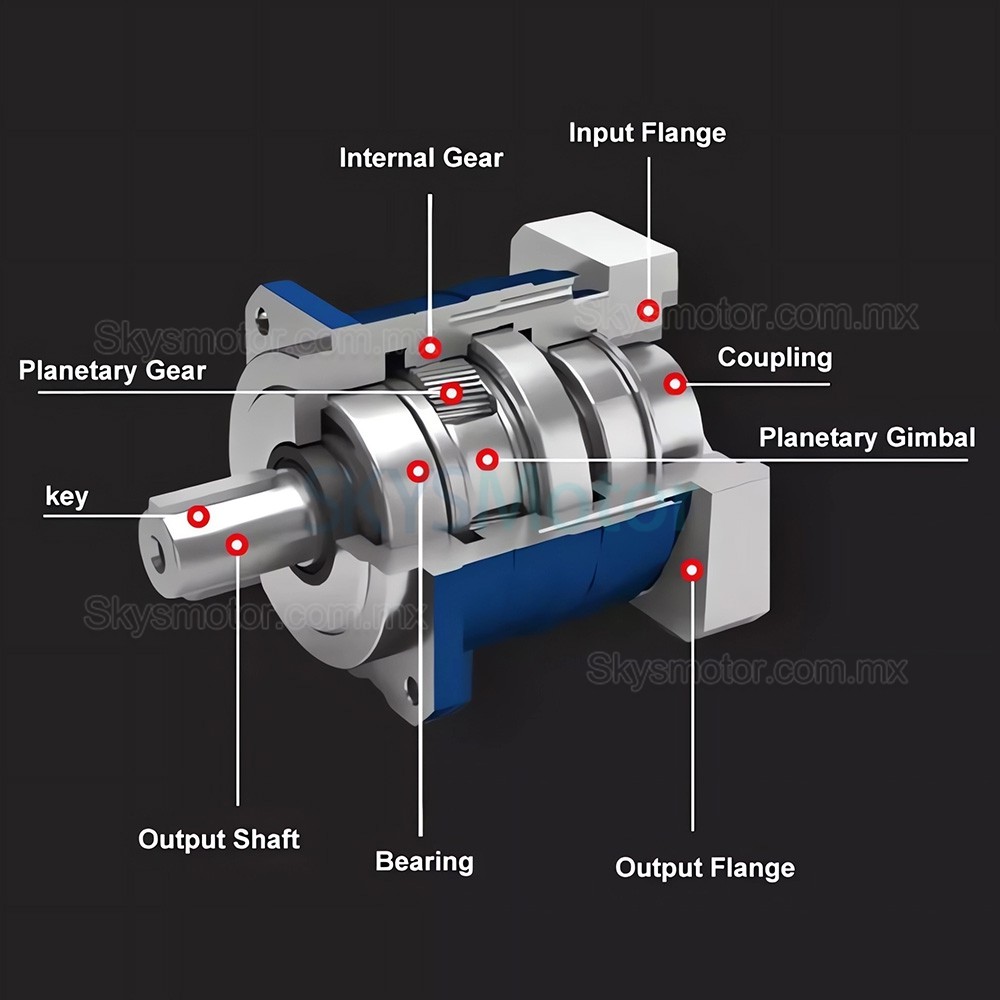 Reductor planetarios Nema 34 serie 86PX, relaci&oacute;n 5:1 - 100:1 para motor paso a paso de 86 mm