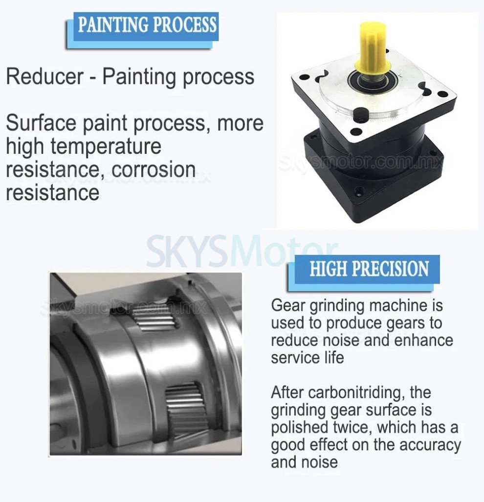 Reductor planetarios Nema 34 serie 86PX, relaci&oacute;n 5:1 - 100:1 para motor paso a paso de 86 mm
