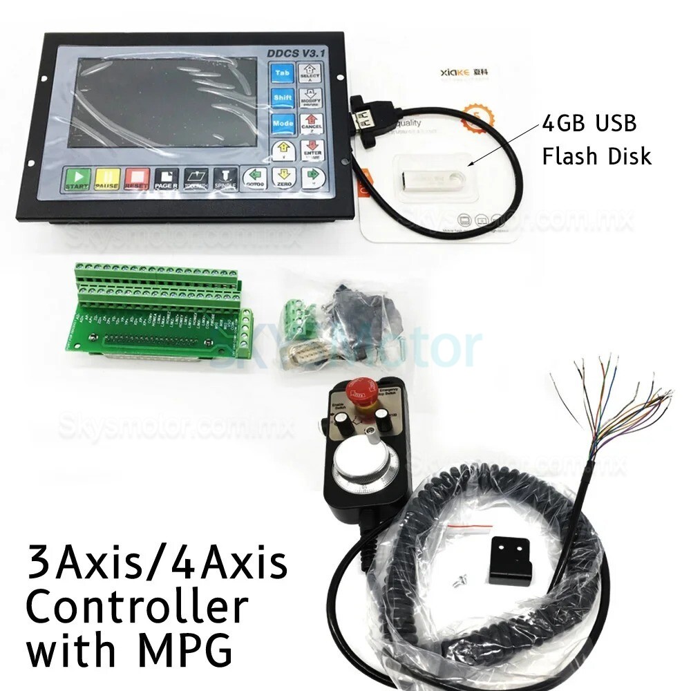 Controlador CNC DDCS V3.1 de 3 ejes/4 ejes, control numérico electrónico autónomo Controlador CNC DDCS V3.1 de 3 ejes/4 ejes, control numérico electrónico autónomo