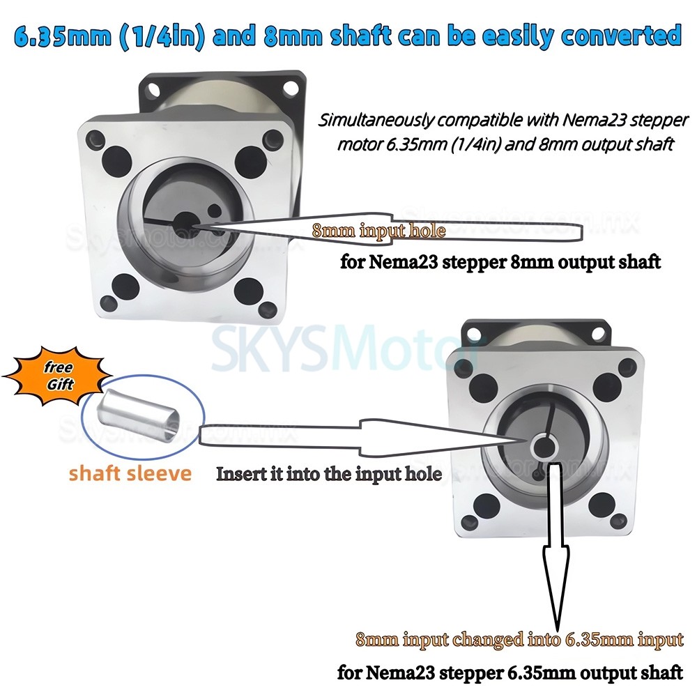 Reductor planetarios Nema 23 serie DLF, relaci&oacute;n 4:1 - 100:1, entrada de 1/4