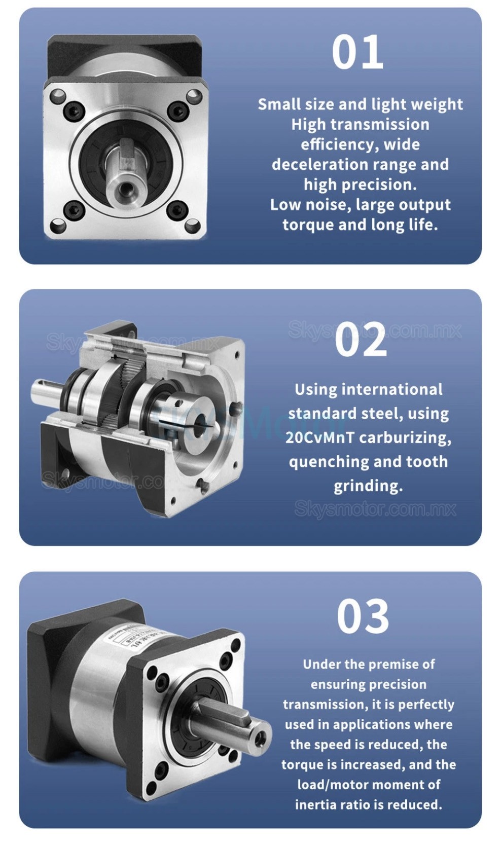 Reductor planetarios Nema 23 serie DLF, relaci&oacute;n 4:1 - 100:1, entrada de 1/4
