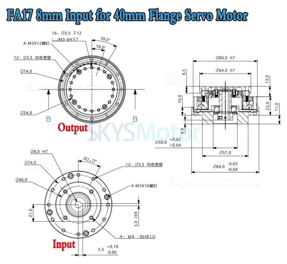 Reductor armónico de la serie FA relación 30:1/50:1/80:1/100:1/120:1 para servomotor Reductor armónico de la serie FA relación 30:1/50:1/80:1/100:1/120:1 para servomotor