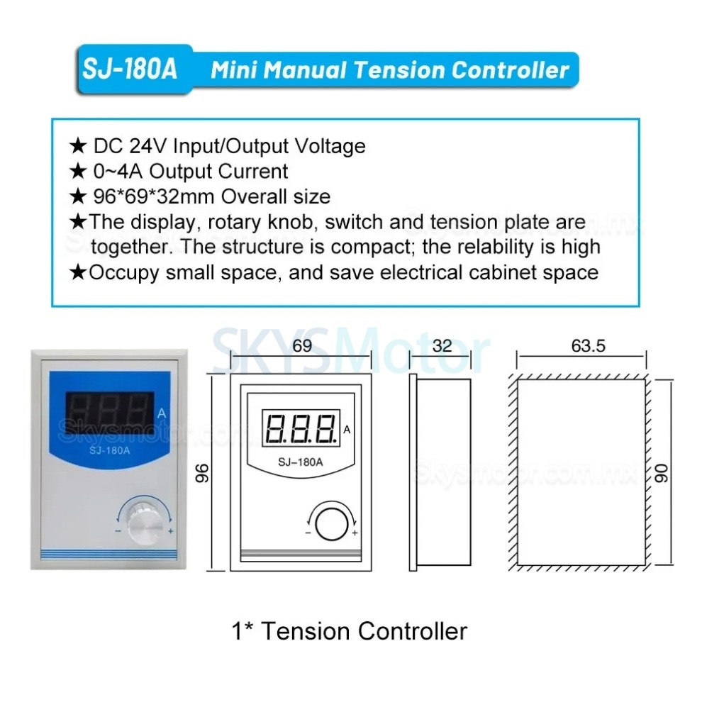 Kit de freno de polvo magn&eacute;tico de eje hueco serie FK-D con controlador de tensi&oacute;n manual SJ-180A
