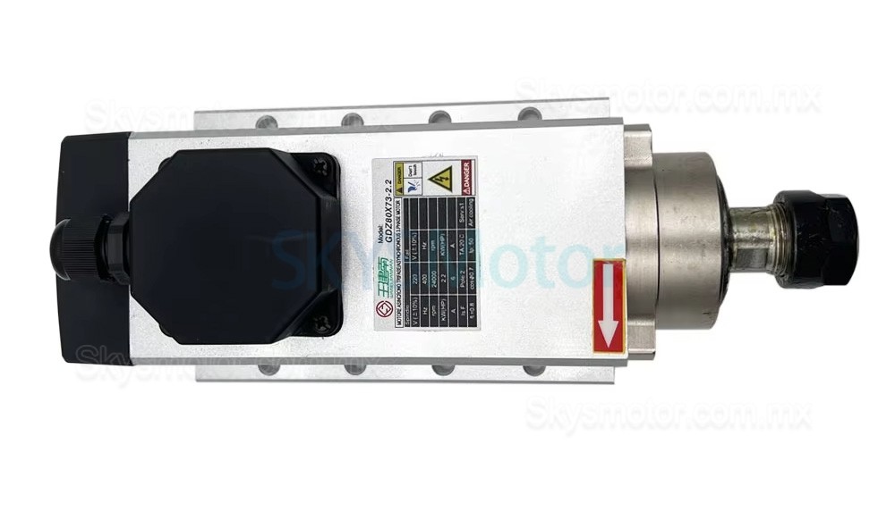 Kit de motor de husillo refrigerado por aire y variador de frecuencia (VFD) de 2,2kW, 220V/380V, GDZ80X73-2.2+H100, pinza ER20, 24000rpm, 400Hz