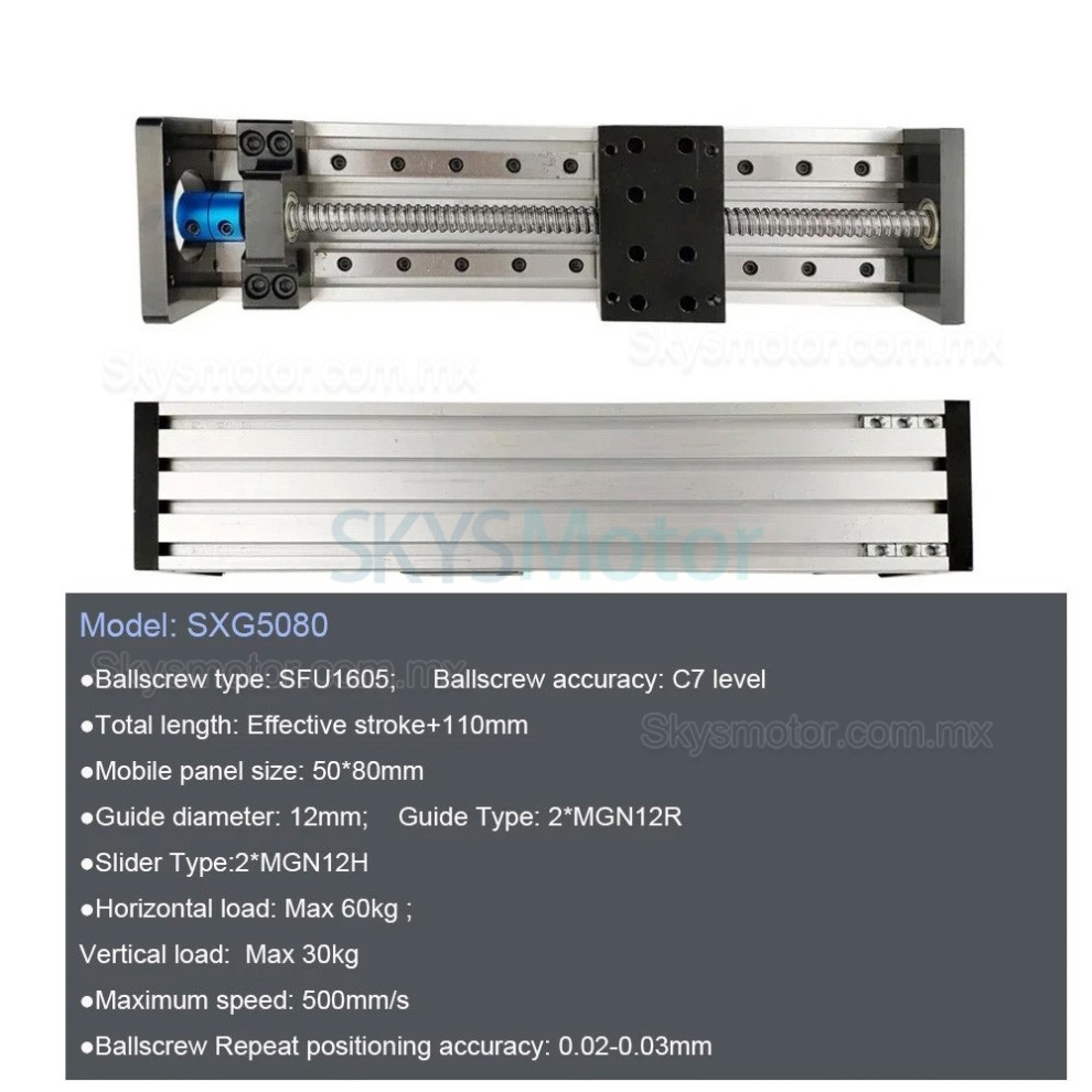 Etapa lineal motorizada CNC OSP001600, mesa deslizante lineal con motor paso a paso