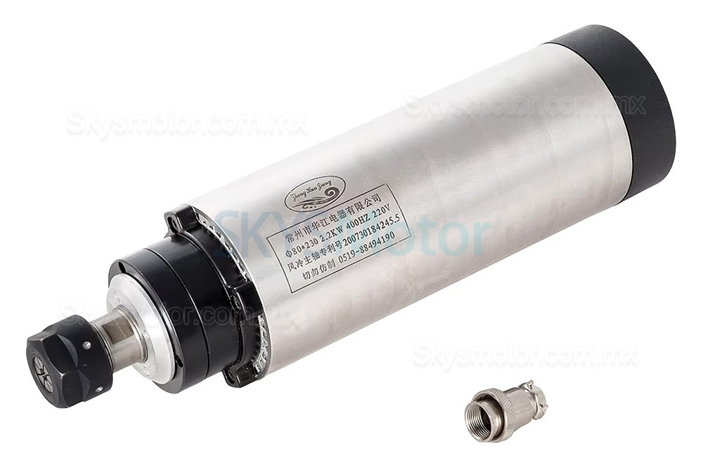 Kit de motor de husillo refrigerado por aire 2,2kW, 110V/220V, 80-2.2KW-ER20 + H100-2.2, con variadores de frecuencia (VFD) y 13 pinzas ER20