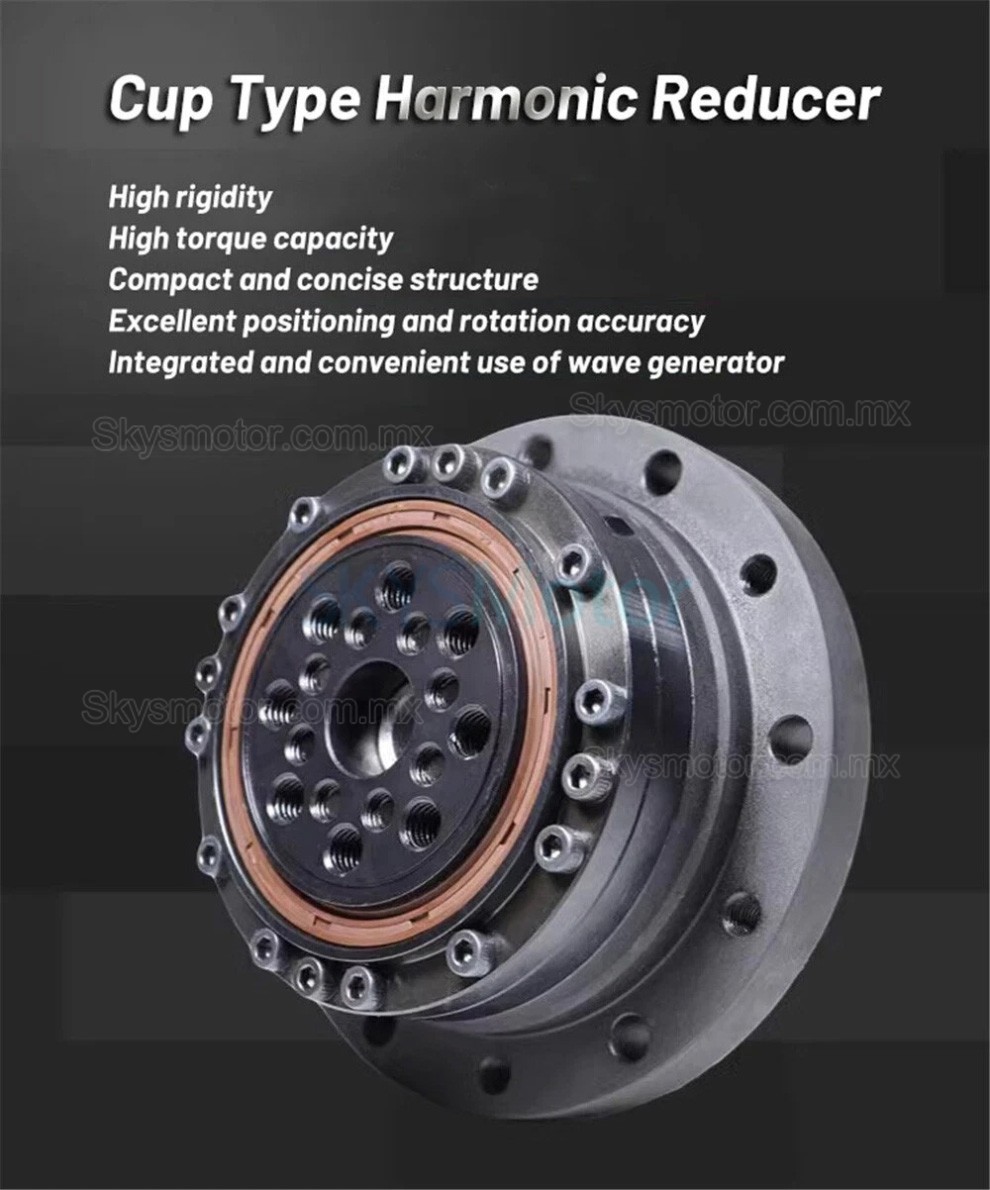 Reductor arm&oacute;nica tipo copa serie ZXS20 relaci&oacute;n 30:1/50:1/80:1/100:1 para motor paso a paso/servomotor