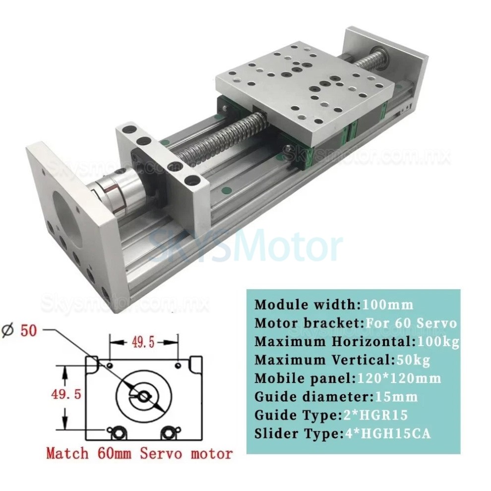 Gu&iacute;a lineal de alta resistencia SXG120&times;120, mesa deslizante lineal de 70-100kg, etapa lineal CNC 100mm-1000mm