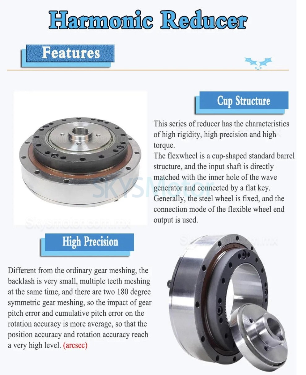 Reductor arm&oacute;nico de la serie ZXF relaci&oacute;n 30:1/50:1/80:1/100:1/120:1/160:1 para motor paso a paso/servomotor
