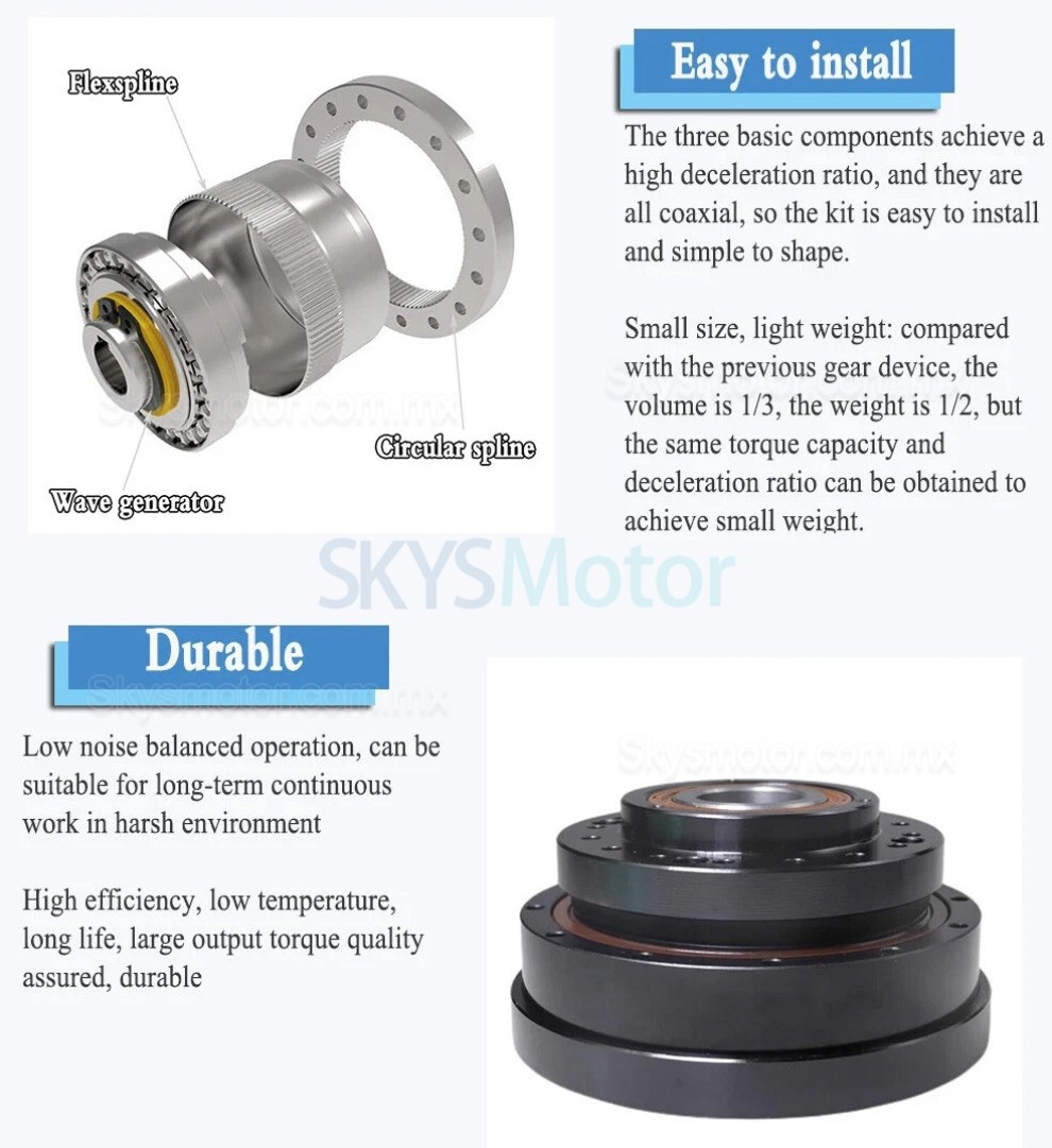 Reductor arm&oacute;nica tipo hueco serie ZXK relaci&oacute;n 30:1/50:1/80:1/100:1/120:1/160:1,huelgo 30 arc-sec