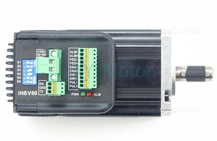 Servomotor integrado 36V Nema 23 JMC iHSV60-30-20-36 200W 0,65 Nm trifásico 3000RPM 60x60 mm